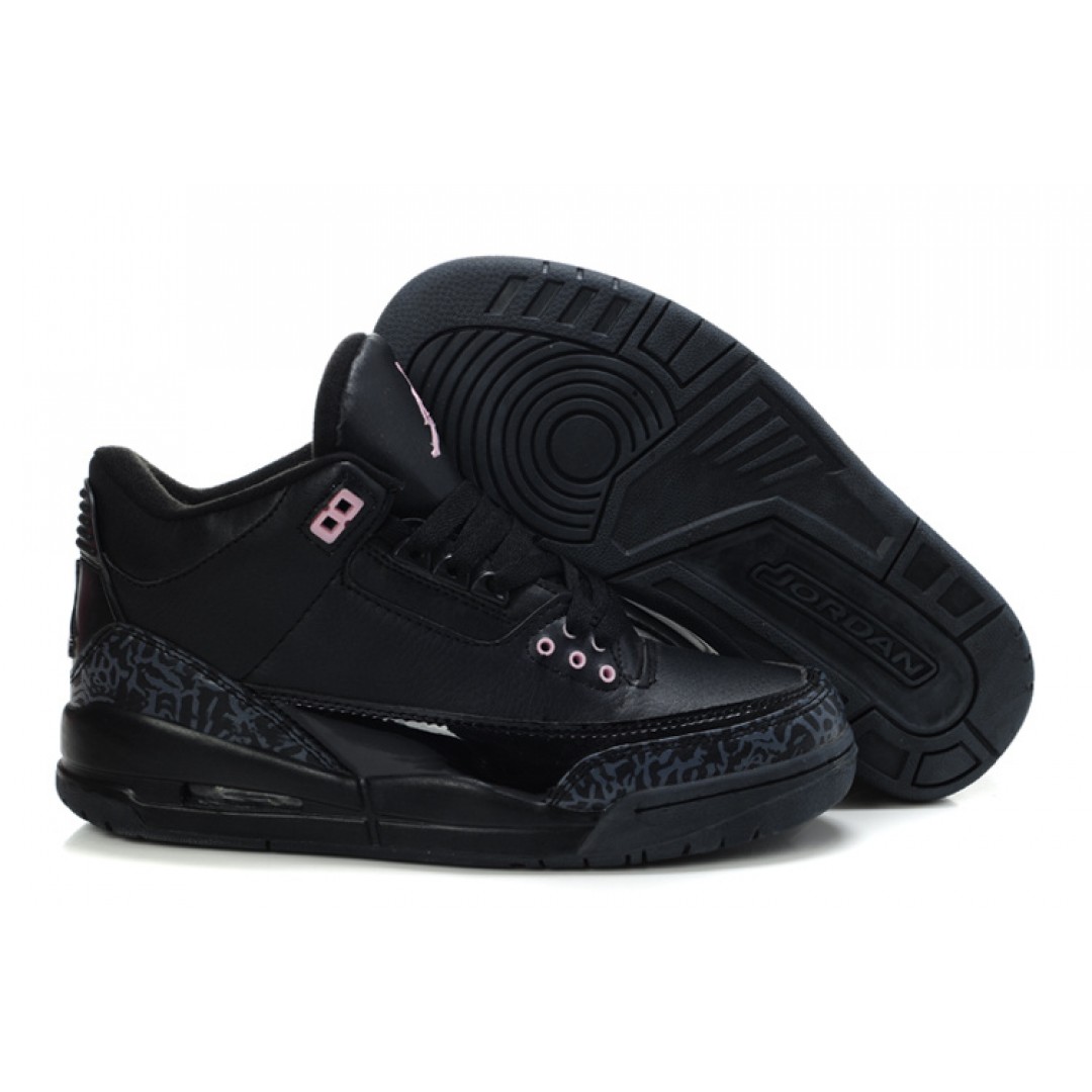 Women Air Jordan 3 Black - Click Image to Close